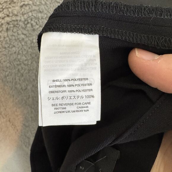 J.CREW Pants Womens 2 Black Wide Leg Pleated In Matte Casual NWT - Picture 11 of 12